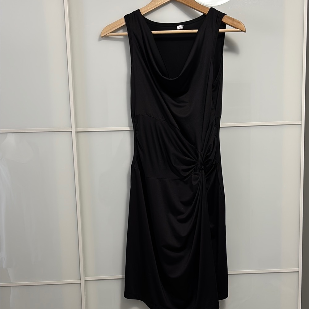 Black Ruched Sheath Mini Dress